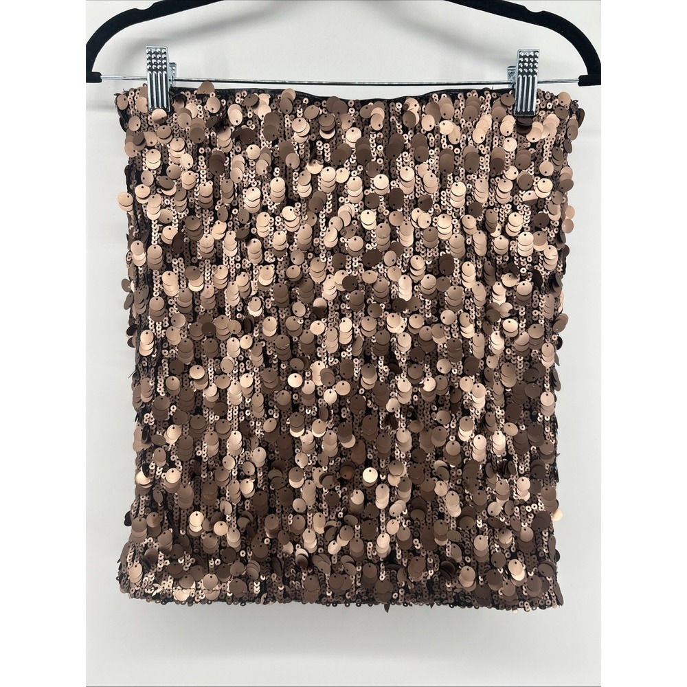 NWT DKNY Women's Bronze Sequin Mini Skirt Size Small Holidays Parties Concert